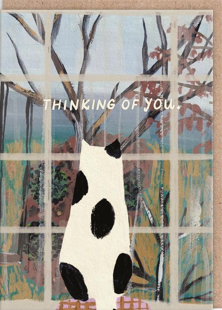 ΚΑΡΤΑ OHH DEER CAT WINDOW THINKING OF YOU 9817