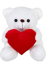 ΛΟΥΤΡΙΝΟ MUCH ΑΡΚΟΥΔΑΚΙ 30 εκ.ΑΣΠΡΟ ΜΕ ΒΕΛΟΥΔΙΝΗ ΚΑΡΔΙΑ ΚΟΚΚΙΝΗ