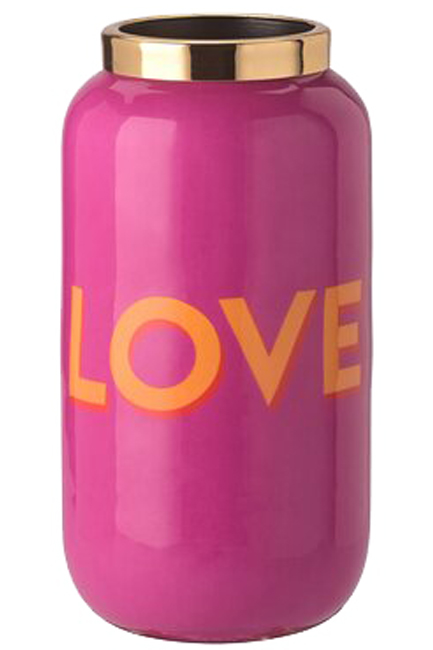 ΒΑΖΟ 12 εκ.GIFT COMPANY LOVE FUCHSIA GOLD