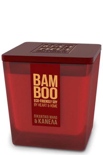 ΚΕΡΙ ΑΡΩΜΑΤΙΚΟ HEART & HOME BAMBOO 210ΓΡ.-ΠΙΚΑΝΤΙΚΟ ΜΗΛΟ ΚΑΙ ΚΑΝΕΛΑ