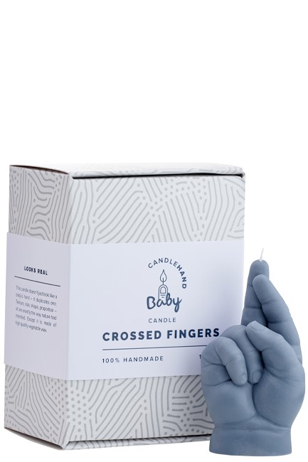 ΚΕΡΙ ΧΕΙΡΟΠΟΙΗΤΟ ΧΕΙΡΟΝΟΜΙΑΣ CANDLEHAND BABY CROSSED FINGERS GREY