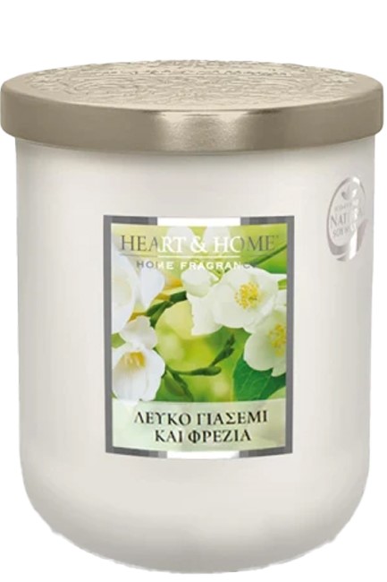 ΚΕΡΙ ΑΡΩΜΑΤΙΚΟ HEART & HOME ΜΕΓΑΛΟ 320ΓΡ.-ΛΕΥΚΟ ΓΙΑΣΕΜΙ ΚΑΙ ΦΡΕΖΙΑ