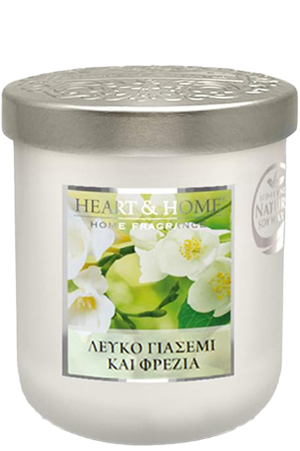 ΚΕΡΙ ΑΡΩΜΑΤΙΚΟ HEART & HOME ΜΕΣΑΙΟ 110ΓΡ.-ΛΕΥΚΟ ΓΙΑΣΕΜΙ ΚΑΙ ΦΡΕΖΙΑ