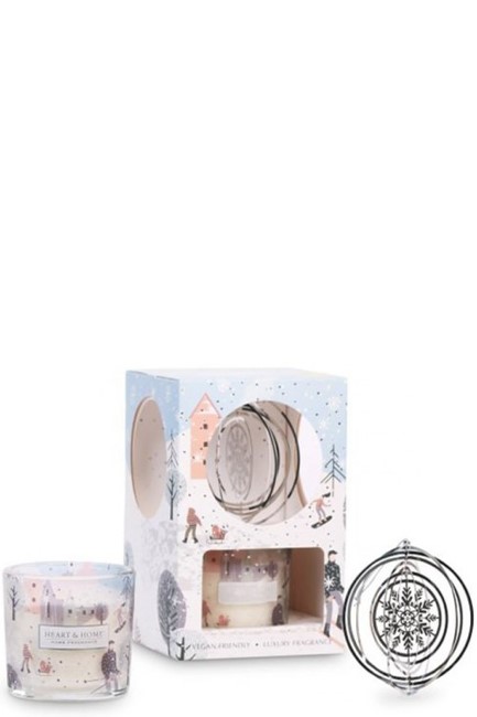 ΚΕΡΙ ΑΡΩΜΑΤΙΚΟ HEART & HOME XMAS 90γρ.ΣΕΤ ΜΕ ΣΤΟΛΙΔΙ ΔΕΝΤΡΟΥ