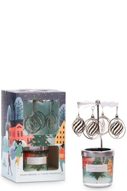ΚΕΡΙ ΑΡΩΜΑΤΙΚΟ HEART & HOME XMAS 45γρ.ΣΕΤ ΜΕ CAROUSEL-BAUBLES & BERRIES