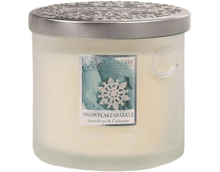 ΚΕΡΙ ΑΡΩΜΑΤΙΚΟ HEART & HOME XMAS ΔΙΠΛΟ ΦΥΤΙΛΙ 220γρ.-SNOWFLAKE SPARKLE