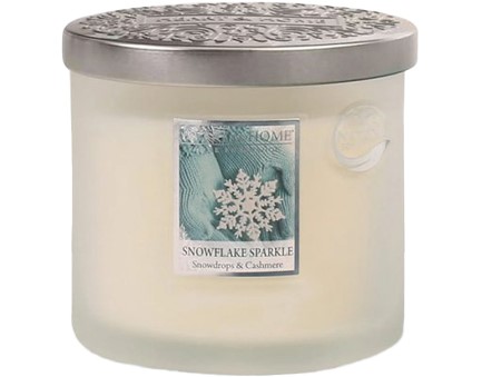 ΚΕΡΙ ΑΡΩΜΑΤΙΚΟ HEART & HOME XMAS ΔΙΠΛΟ ΦΥΤΙΛΙ 220γρ.-SNOWFLAKE SPARKLE