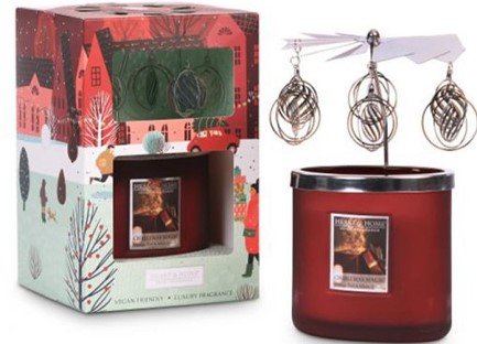 ΚΕΡΙ ΑΡΩΜΑΤΙΚΟ HEART & HOME XMAS ΔΙΠΛΟ ΦΥΤΙΛΙ 220γρ.ΣΕΤ ΜΕ CAROUSEL-CHRISTMAS MAGIC