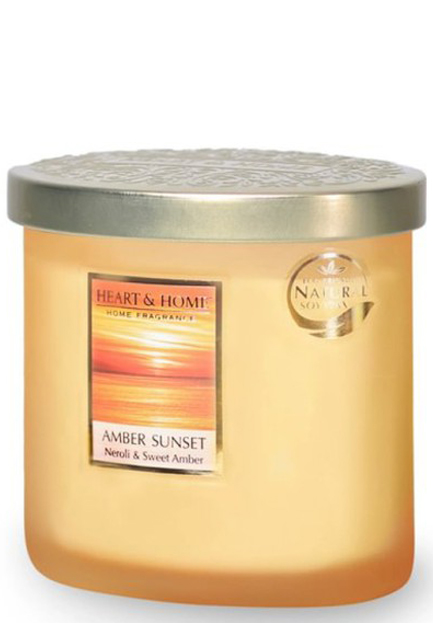 ΚΕΡΙ ΑΡΩΜΑΤΙΚΟ HEART & HOME ΔΙΠΛΟ ΦΥΤΙΛΙ 220ΓΡ.-AMBER SUNSET