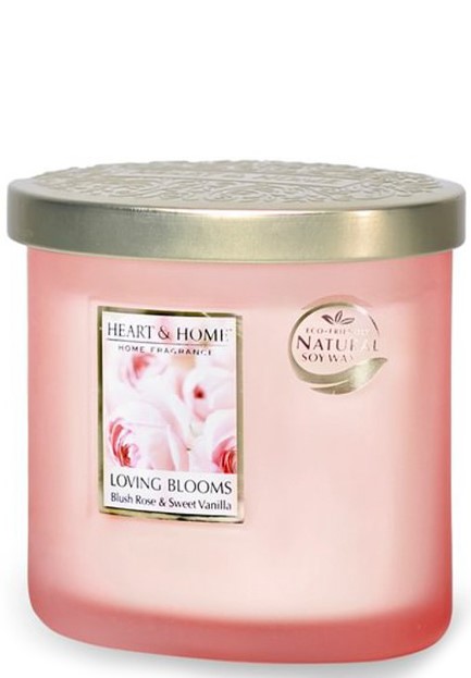 ΚΕΡΙ ΑΡΩΜΑΤΙΚΟ HEART & HOME ΔΙΠΛΟ ΦΥΤΙΛΙ 220ΓΡ.-LOVING BLOOMS