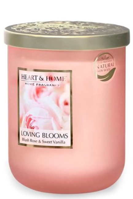 ΚΕΡΙ ΑΡΩΜΑΤΙΚΟ HEART & HOME ΜΕΓΑΛΟ 320ΓΡ.-LOVING BLOOMS