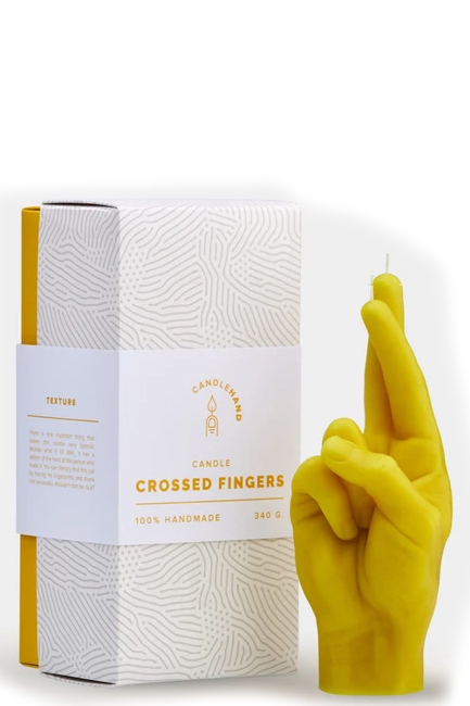 ΚΕΡΙ ΧΕΙΡΟΠΟΙΗΤΟ ΧΕΙΡΟΝΟΜΙΑΣ CANDLEHAND CROSSED FINGERS YELLOW