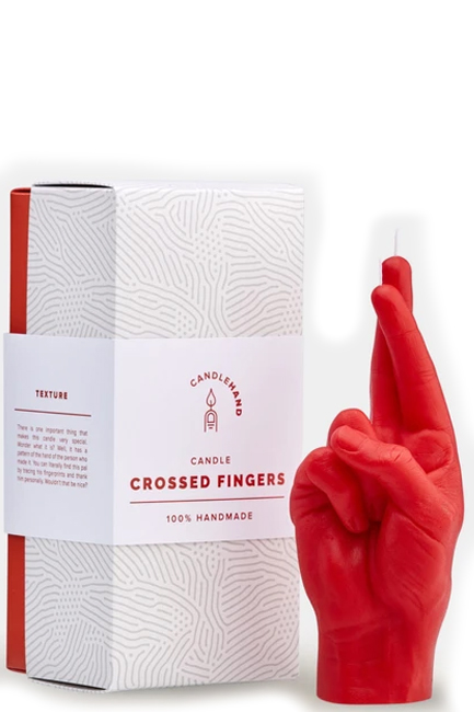 ΚΕΡΙ ΧΕΙΡΟΠΟΙΗΤΟ ΧΕΙΡΟΝΟΜΙΑΣ CANDLEHAND CROSSED FINGERS RED