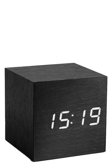 ΡΟΛΟΙ ΞΥΠΝΗΤΗΡΙ GINGKO ΞΥΛΙΝΟ CLICK CLOCK BLACK-WHITE LED GK08W10