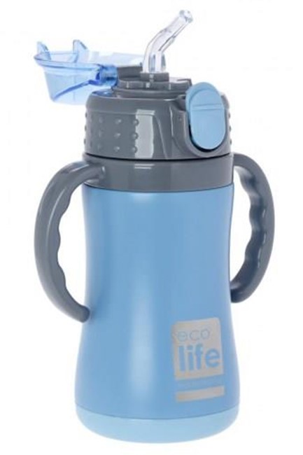ΠΑΓΟΥΡΙ ΑΝΟΞΕΙΔΩΤΟ ΑΤΣΑΛΙ ΘΕΡΜΟΣ 300ML ΠΑΙΔΙΚΟ ECO LIFE ΜΕ ΛΑΒΕΣ BLUE