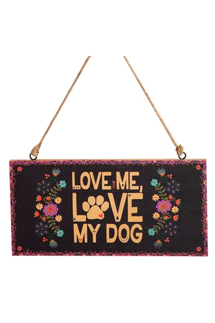 ΠΙΝΑΚΙΔΑ ΞΥΛΙΝΗ NATURAL LIFE 12.5*25.3cm.54510 LOVE ME LOVE MY DOG