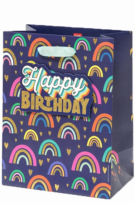 ΤΣΑΝΤΑ ΔΩΡΟΥ MEDIUM LEGAMI GB0588 HAPPY BIRTHDAY RAINBOW