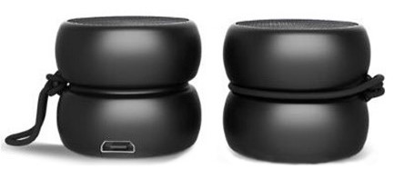 ΗΧΕΙΟ ΦΟΡΗΤΟ RECHARGEABLE XOOPAR YOYO ΣΕΤ 2 ΤΕΜ.FINGER BLUETOOTH 6W TWS METALLIC BLACK