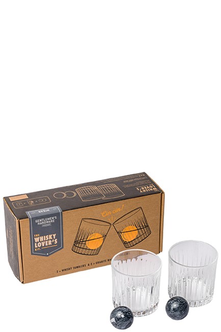 ΠΟΤΗΡΙΑ WHISKEY ΣΕΤ 2 ΤΕΜ ΜΕ ΠΑΓΑΚΙΑ ΑΠΟ ΓΡΑΝΙΤΗ GENTLEMENS HARDWARE GEN646