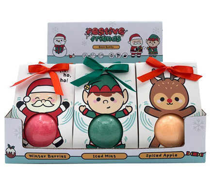 ΑΛΑΤΑ ΜΠΑΝΙΟΥ PUCKATOR XMAS FESTIVE FRIENDS BATH BOMBS XBATH68