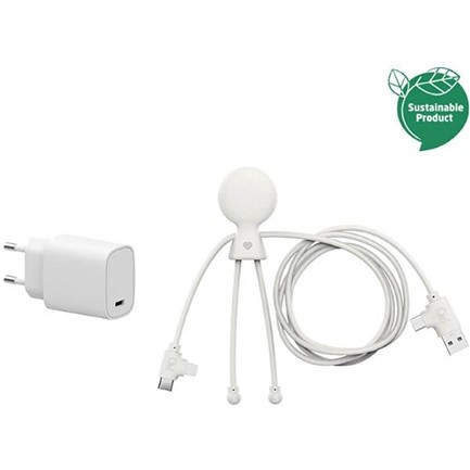 ΦΟΡΤΙΣΤΗΣ XOOPAR MR.BIO FAST PACK CHARGER USB C 20W MULTI USB CABLE 60W ECO FRIENDLY WHITE