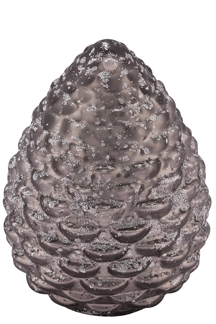 ΚΟΥΚΟΥΝΑΡΙ ΔΙΑΚΟΣΜΗΤΙΚΟ ΓΥΑΛΙΝΟ XMAS 8*8*10,5 εκ.ΓΚΡΙ