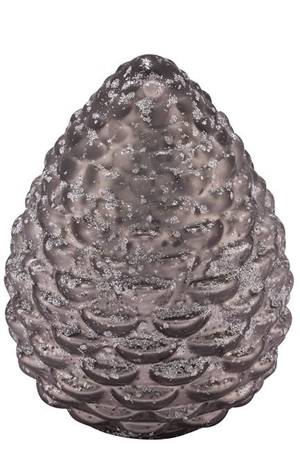 ΚΟΥΚΟΥΝΑΡΙ ΔΙΑΚΟΣΜΗΤΙΚΟ ΓΥΑΛΙΝΟ XMAS 8*8*10,5 εκ.ΓΚΡΙ