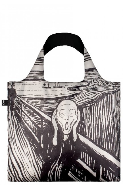 ΤΣΑΝΤΑ ΓΙΑ ΨΩΝΙΑ LOQI ARTIST-EDVARD MUNCH SCREAM BLACK AND WHITE RECYCLED