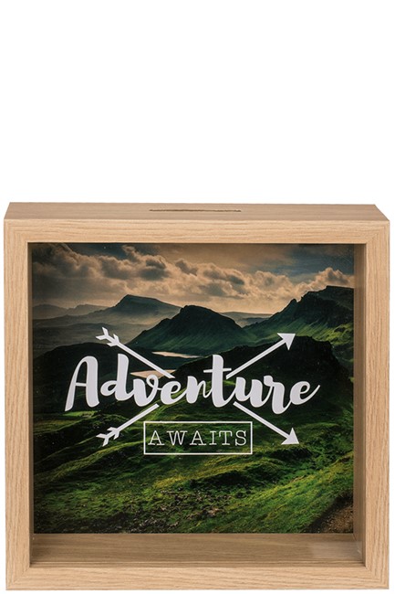 ΚΟΥΜΠΑΡΑΣ ΞΥΛΙΝΟΣ OUT OF THE BLUE ADVENTURE AWAITS 20*20 εκ.