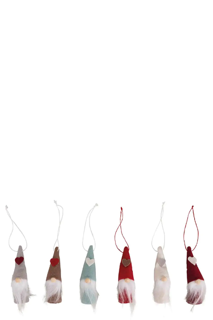 GONK XMAS ΤΣΟΧΙΝΟ 10cm.RAYHER ΚΡΕΜΑΣΤΟ ΚΑΠΕΛΟ ΜΕ ΚΑΡΔΙΑ