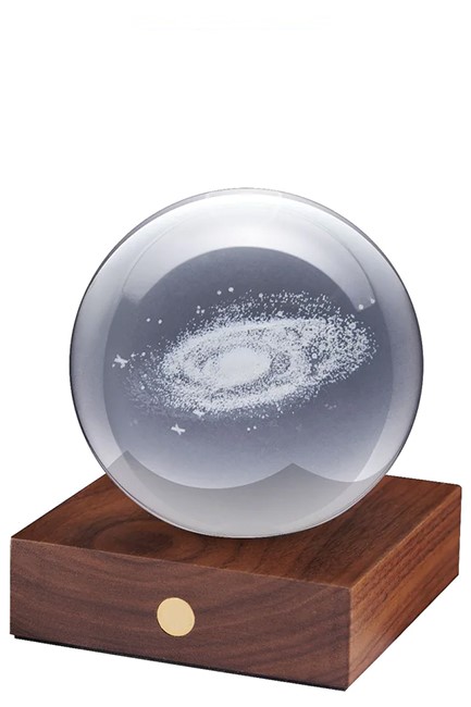 ΦΩΤΙΣΤΙΚΟ ΞΥΛΙΝΟ ΕΠΙΤΡΑΠΕΖΙΟ GINGKO AMBER CRYSTAL LIGHT USB G025GA 3D LASER GALAXY