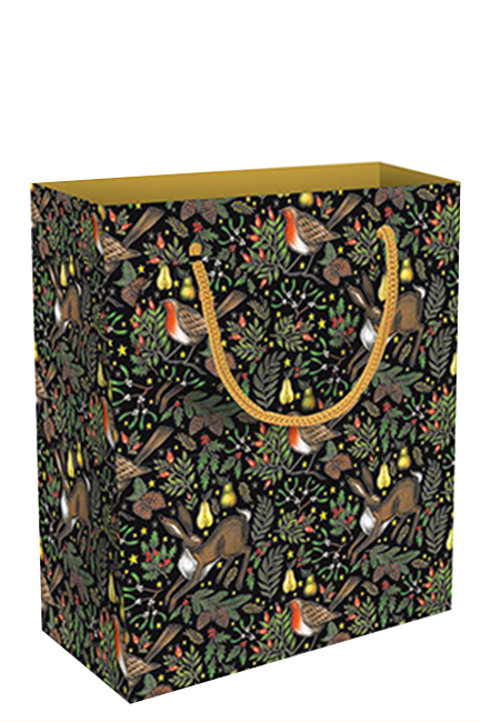ΤΣΑΝΤΑ ΔΩΡΟΥ XMAS MUSEUMS & GALLERIES 23*18*10cm.CATHERINE ROWE-CHRISTMAS GARDEN MEDIUM BAG
