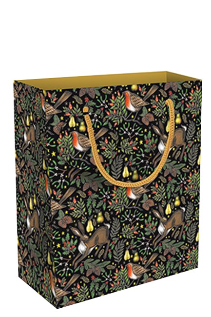 ΤΣΑΝΤΑ ΔΩΡΟΥ XMAS MUSEUMS & GALLERIES 23*18*10cm.CATHERINE ROWE-CHRISTMAS GARDEN MEDIUM BAG
