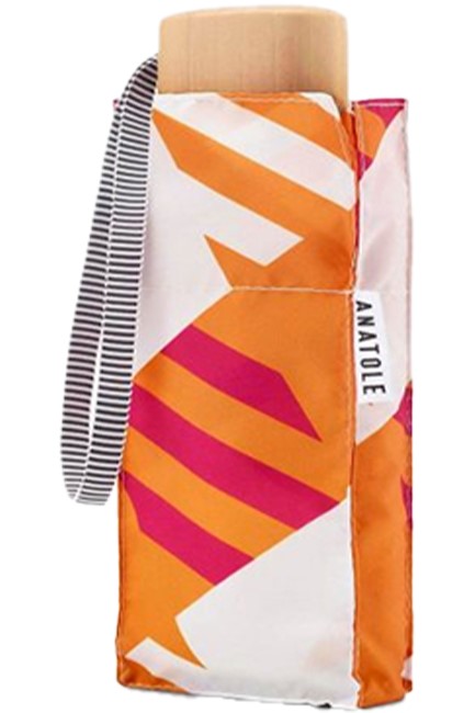 ΟΜΠΡΕΛΑ ΣΠΑΣΤΗ ANATOLE 04ORPK SLOANE OVERSIZE GINGHAM ORANGE AND PINK