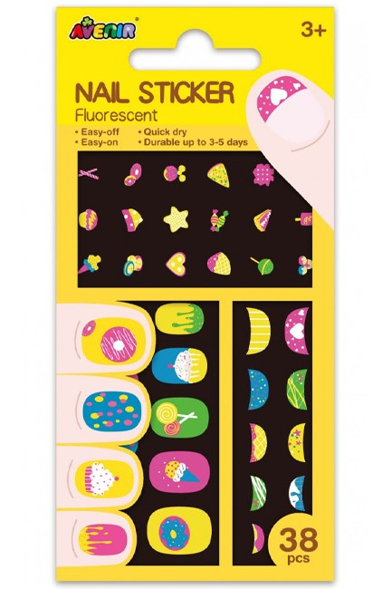 ΑΥΤΟΚΟΛΛΗΤΑ ΓΙΑ ΝΥΧΙΑ AVENIR 38 ΤΕΜ.COOKIE FLUO