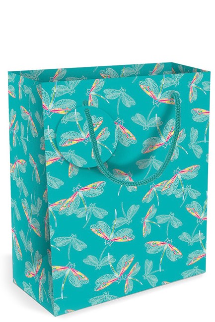ΤΣΑΝΤΑ ΔΩΡΟΥ MUSEUMS & GALLERIES 23*18*10cm.DRAGONFLIES AQUA