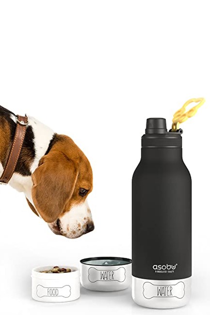 ΠΑΓΟΥΡΙ ΑΝΟΞΕΙΔΩΤΟ ΑΤΣΑΛΙ ΘΕΡΜΟΣ ASOBU DOG 1000ml ΣΕΤ 3 ΤΕΜ.ΜΕ ΑΠΟΣΠΩΜΕΝΑ ΜΠΩΛ ΓΙΑ ΝΕΡΟ-ΦΑΓΗΤΟ BLACK