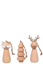 ΦΙΓΟΥΡΑ ΞΥΛΙΝΗ XMAS 7-7,5cm.RAYHER ΚΡΕΜΑΣΤΗ