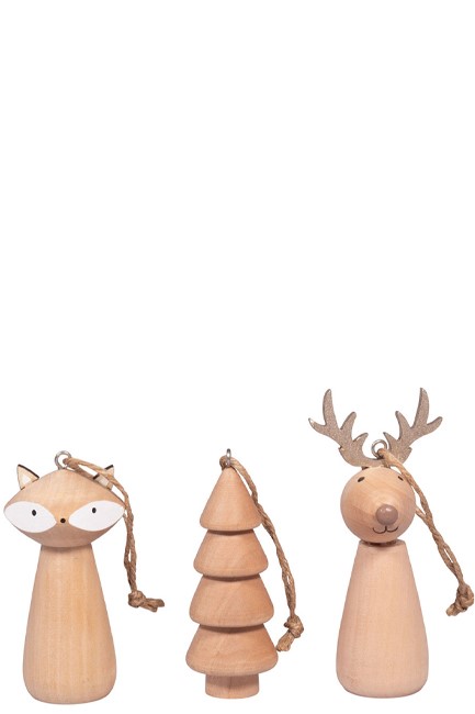 ΦΙΓΟΥΡΑ ΞΥΛΙΝΗ XMAS 7-7,5cm.RAYHER ΚΡΕΜΑΣΤΗ