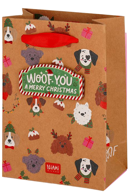 ΤΣΑΝΤΑ ΔΩΡΟΥ XMAS MEDIUM LEGAMI GB0669 DOGS