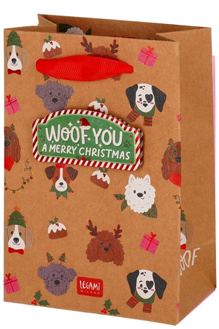 ΤΣΑΝΤΑ ΔΩΡΟΥ XMAS MEDIUM LEGAMI GB0669 DOGS