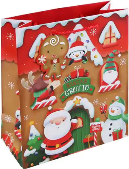 ΤΣΑΝΤΑ ΔΩΡΟΥ XMAS 22*25*10cm.SANTA ΜΠΙΣΚΟΤΟΣΠΙΤΟ