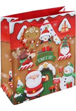 ΤΣΑΝΤΑ ΔΩΡΟΥ XMAS 22*25*10cm.SANTA ΜΠΙΣΚΟΤΟΣΠΙΤΟ