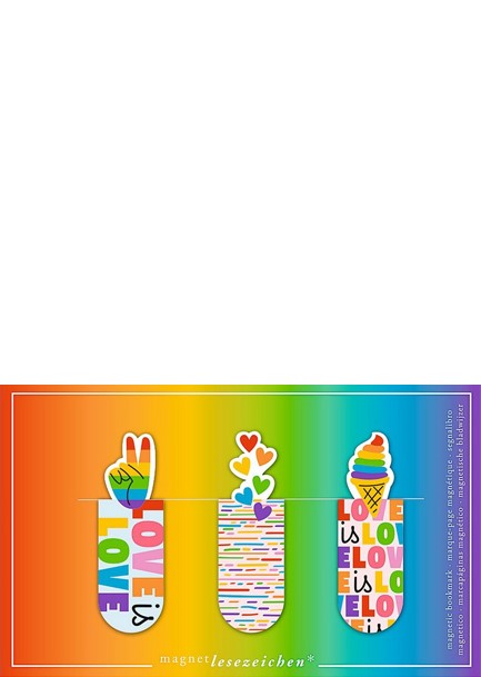 ΣΕΛΙΔΟΔΕΙΚΤΗΣ MOSES ΜΑΓΝΗΤΙΚΟΣ  ΣΕΤ 3ΤΕΜ.RAINBOW LOVE M31181