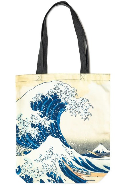 ΤΣΑΝΤΑ ΚΑΜΒΑΣ TODAY IS ART DAY 34*45 εκ.HOKUSAI-GREAT WAVE