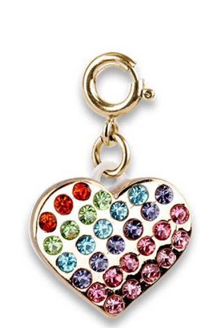ΣΥΜΒΟΛΟ ΚΡΕΜΑΣΤΟ ΓΙΑ ΚΟΣΜΗΜΑΤΑ CHARM IT-GOLD RAINBOW SPARKLE HEART