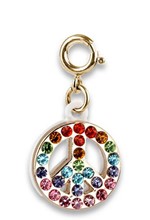 ΣΥΜΒΟΛΟ ΚΡΕΜΑΣΤΟ ΓΙΑ ΚΟΣΜΗΜΑΤΑ CHARM IT-GOLD RAINBOW SPARKLE PEACE