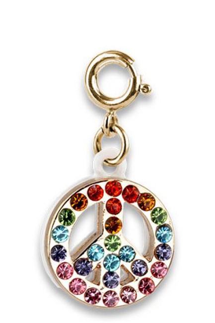 ΣΥΜΒΟΛΟ ΚΡΕΜΑΣΤΟ ΓΙΑ ΚΟΣΜΗΜΑΤΑ CHARM IT-GOLD RAINBOW SPARKLE PEACE
