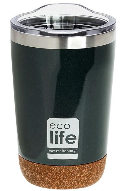 ΚΟΥΠΑ ΑΝΟΙΞΕΙΔΩΤΟ ΑΤΣΑΛΙ ΘΕΡΜΟΣ 370ml COFFEE CORK BOTTOM-DARK GREEN