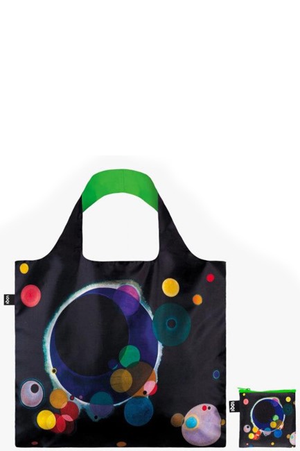 ΤΣΑΝΤΑ ΓΙΑ ΨΩΝΙΑ LOQI RECYCLED MUSEUM WK.SC.G WASSILY KANDINSKY SEVERAL CIRCLES-NEON GREEN